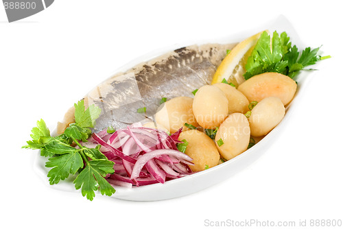 Image of Herring with potato and vegetables