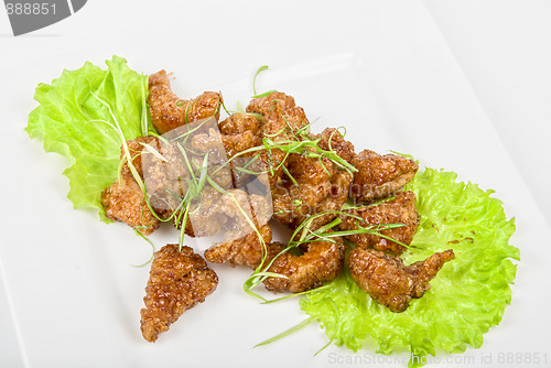 Image of fish fillet baked at caramel