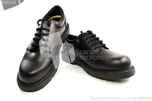 Image of Black men's leather shoes