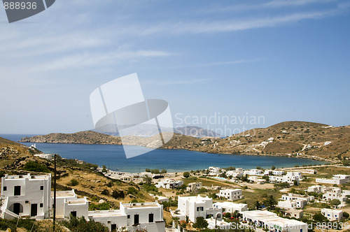 Image of panoramic view Cyclades Greek Island Ios 