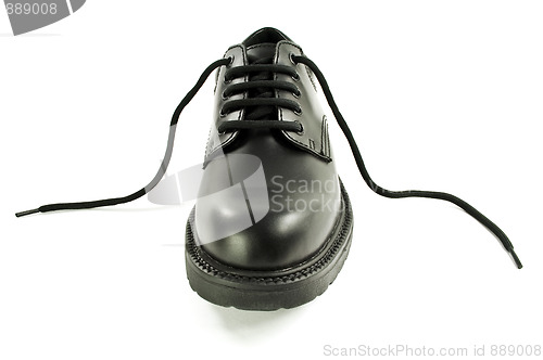 Image of Black men's leather shoe.