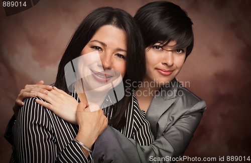 Image of Attractive Multiethnic Mother and Daughter Studio Portrait