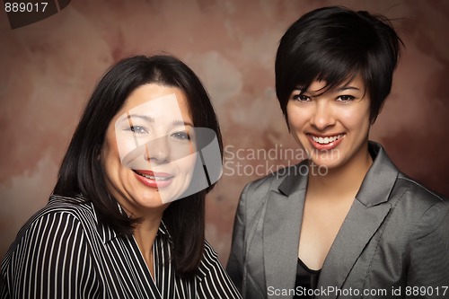 Image of Attractive Multiethnic Mother and Daughter Studio Portrait