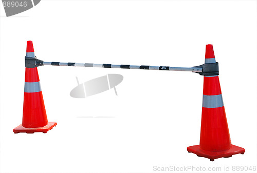 Image of Bar between Two Road Cones 