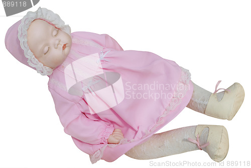 Image of Antique Doll in Pink Dress
