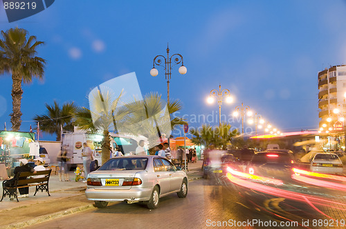 Image of editorial flood festival athens avenue larnaca cyprus