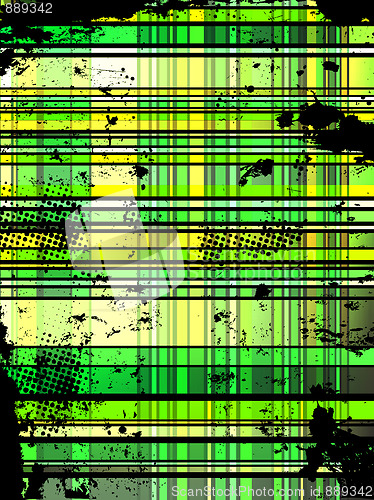 Image of Checkered Green Grunge Background.