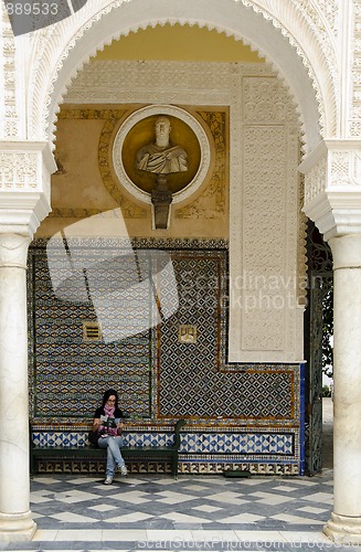 Image of Main patio of Casa de Pilatos in Seville, Spain