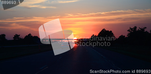 Image of Sunset above the road