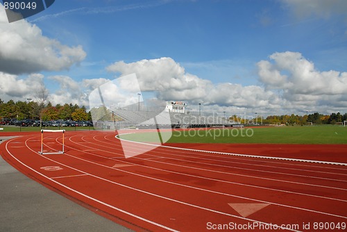 Image of Track with hurdle