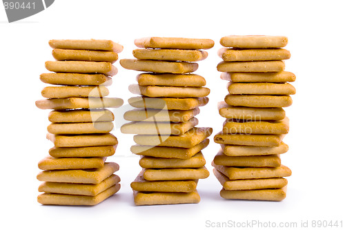 Image of three stacks of cookies