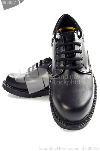 Image of Black men's leather shoes