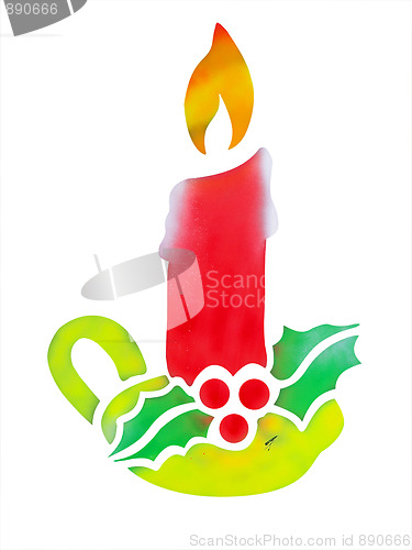 Image of Christmas Candle with Holly