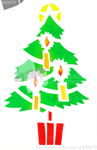 Image of Stencil Stylized Christmas Tree