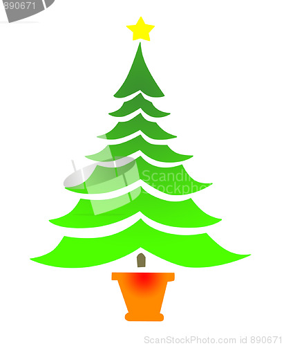 Image of Simple Christmas Tree with Star