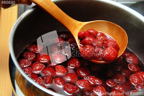 Image of Cooking fruit preserves - strawberries