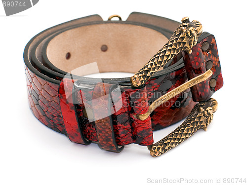 Image of Red snake leather belt