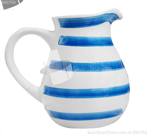 Image of Blue Striped Milk Jug