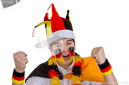 Image of Exalted german soccer fan