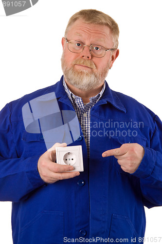 Image of Electrician with power socket