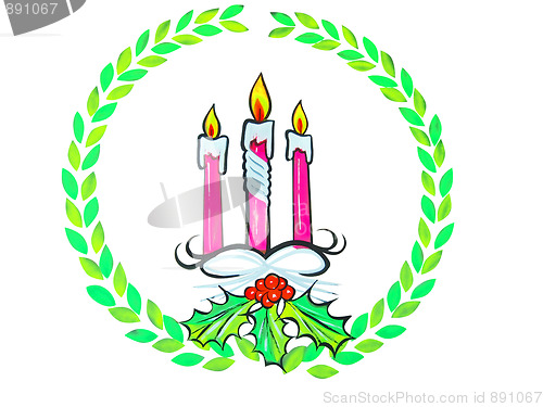 Image of Christmas Wreath with Candles