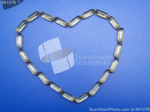 Image of Omega 3 capsules heart shape