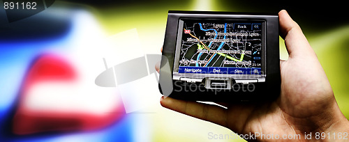 Image of Gps in a man hand.