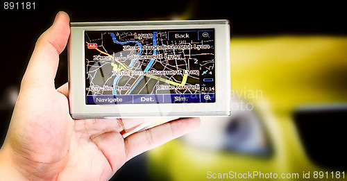 Image of Gps in a man hand.