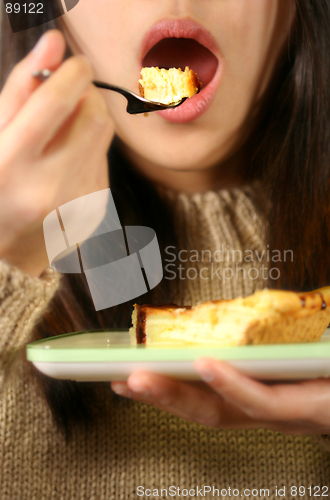 Image of Eating cheese cake
