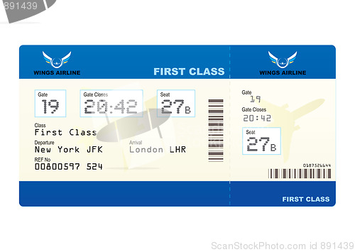 Image of plane ticket