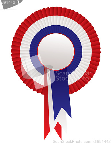 Image of red white blue rosette awards