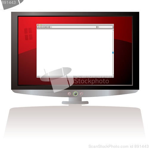 Image of LCD red web browser monitor