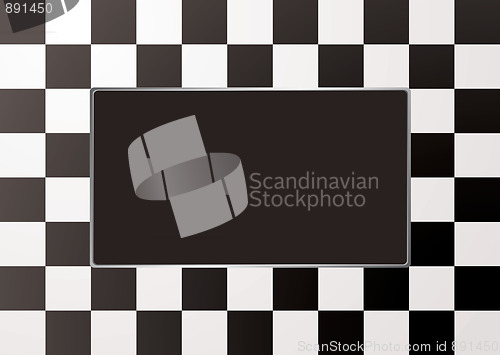 Image of checkered mono picture frame