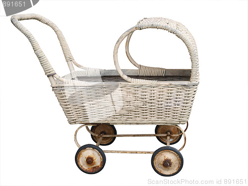 Image of Antique Cane Doll's Pram