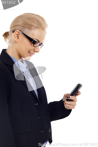 Image of woman sending a text message