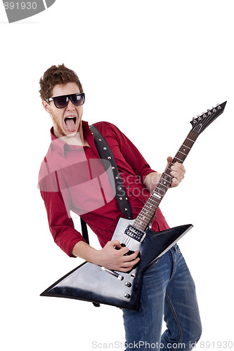 Image of young musician screaming 