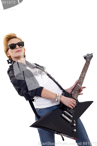 Image of  lovely girl with guitar