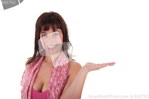 Image of Woman Showing Your Product