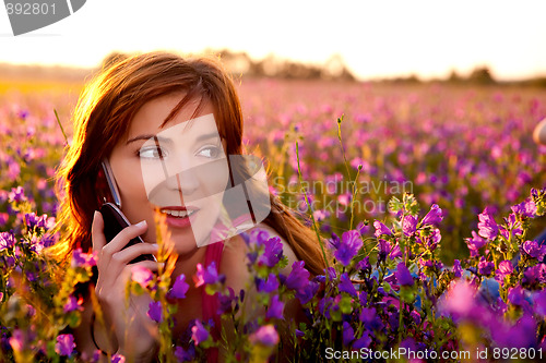 Image of Girl talking on cellphone