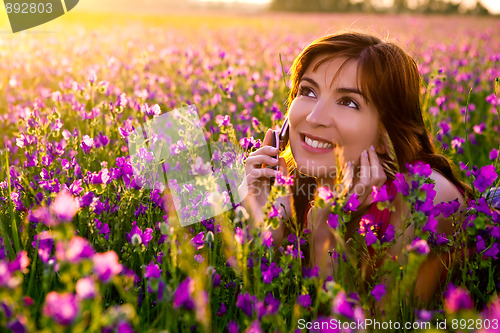 Image of Girl talking on cellphone