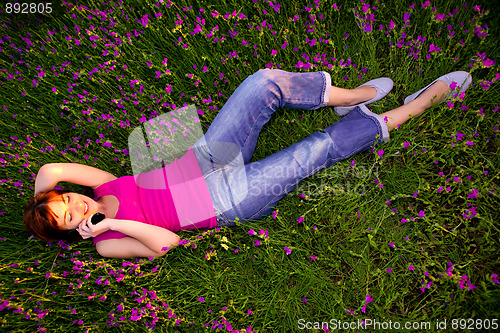 Image of Girl talking on cellphone