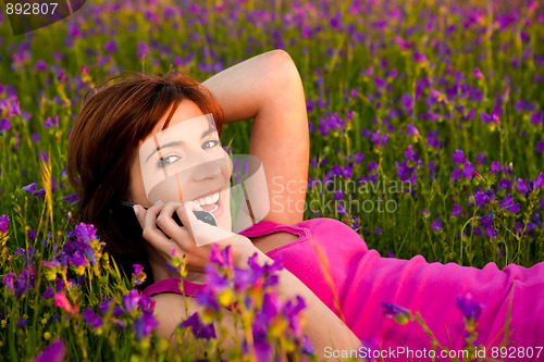 Image of Girl talking on cellphone