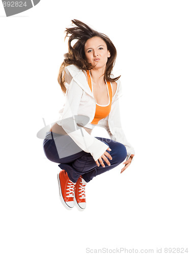 Image of Athletic girl jumping