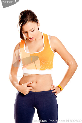 Image of Checking her belly