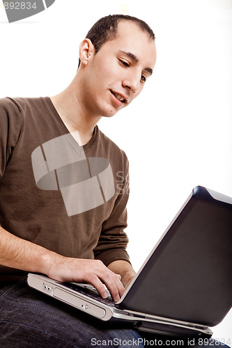 Image of Working with a laptop