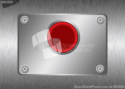 Image of silver red metal button