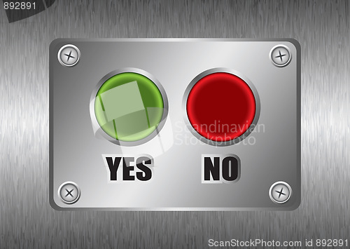 Image of yes no metal button