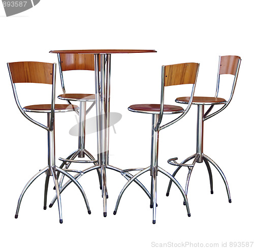 Image of Four Tall Bar Stools at a Table