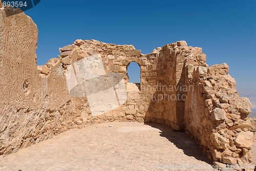 Image of Ruins of ancient church with arched window