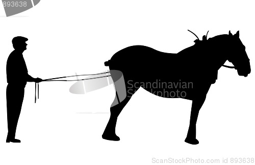 Image of Silhouette of Clydesdale on Long Rein